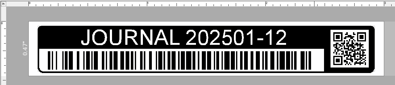 Journal Asset Tag Version 01 on 0.47 Tape