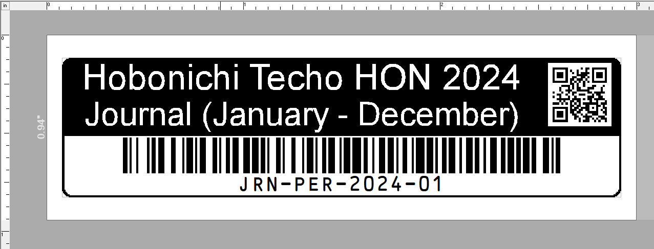 Journal Asset Tag Version 01 on 0.94 Tape